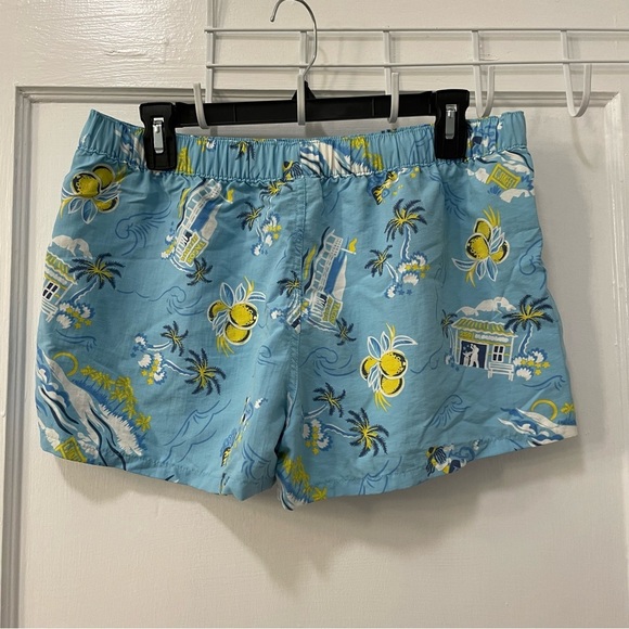 Patagonia Womens 2.5” Barely Baggies Shorts C Street Garden Blue Print - Picture 2 of 8